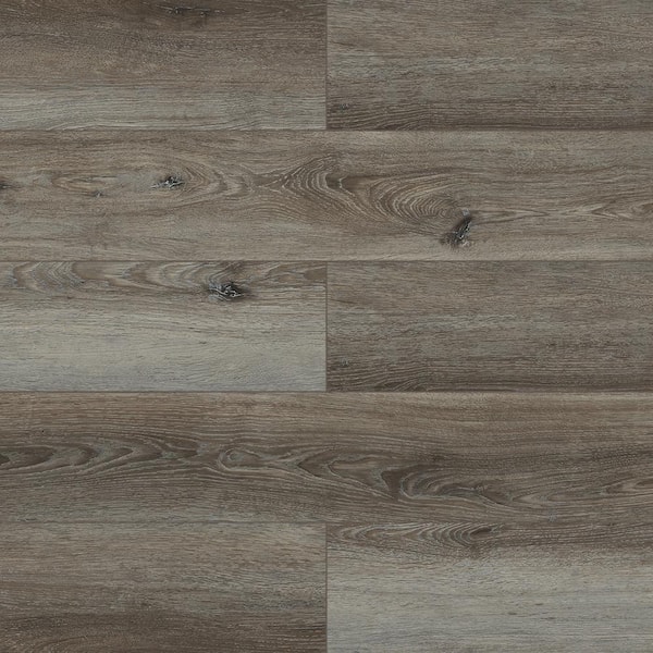 DOTFLOOR Smoked Hickory 7.17 in. W x 48 in. L Waterproof Hybrid Resilient Flooring (23.90 sq. ft. /Case)