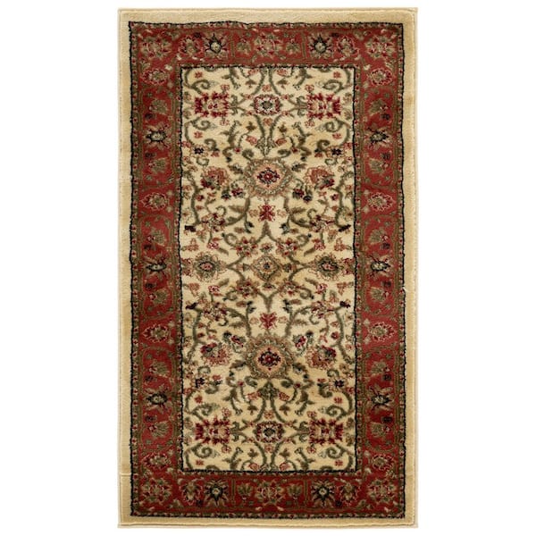 Lyndhurst 2 ft. x 4 ft. Ivory/Rust Floral Accent Rug