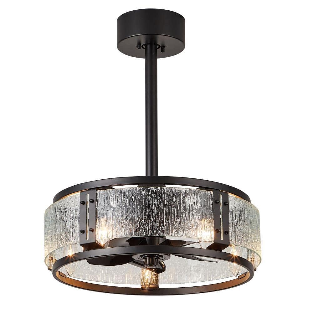 Dillon 18 in. Indoor Black Modern Glam Crystal Ceiling Fan W/Lights, 6-Speed Industrial Reversible Ceiling Fan W/Remote price history on PriceWatchPro