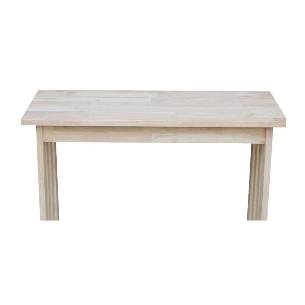 Unfinished Solid Wood Mission Entry Table with Shelf