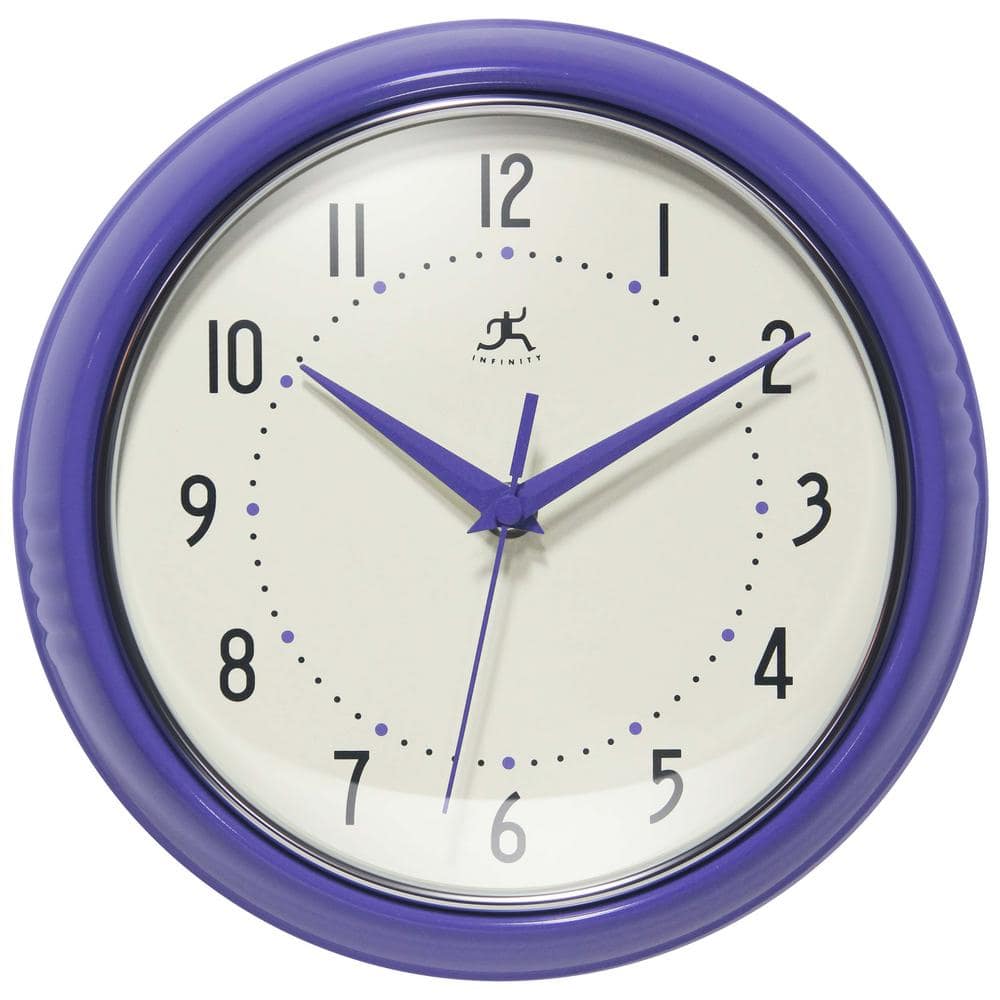 Infinity Instruments Retro Round Veri Peri Wall Clock 10940VP The