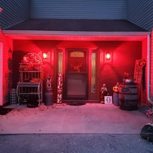 Red porch store light