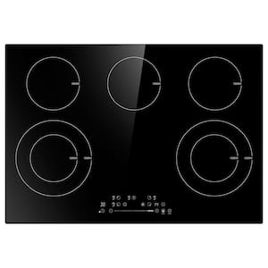 30 in. 5 Elements Ceramic Electric Cooktop in Black with 16 Heating Level (240-Volt/8400-Watt)