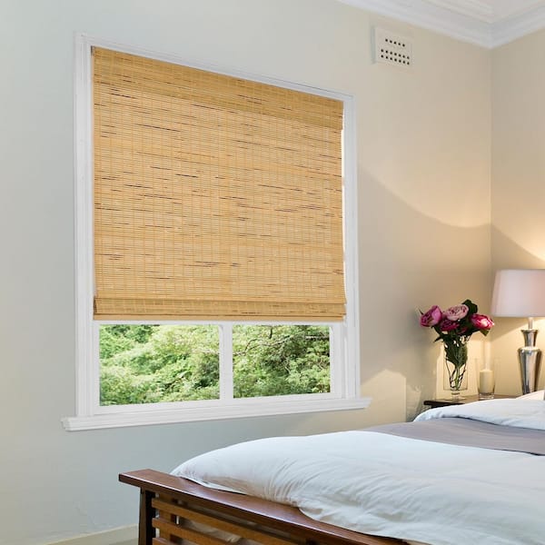 Tortuga Natural Light Filtering Cordless Bamboo Roman Shade-39 in. W x 48 in. L