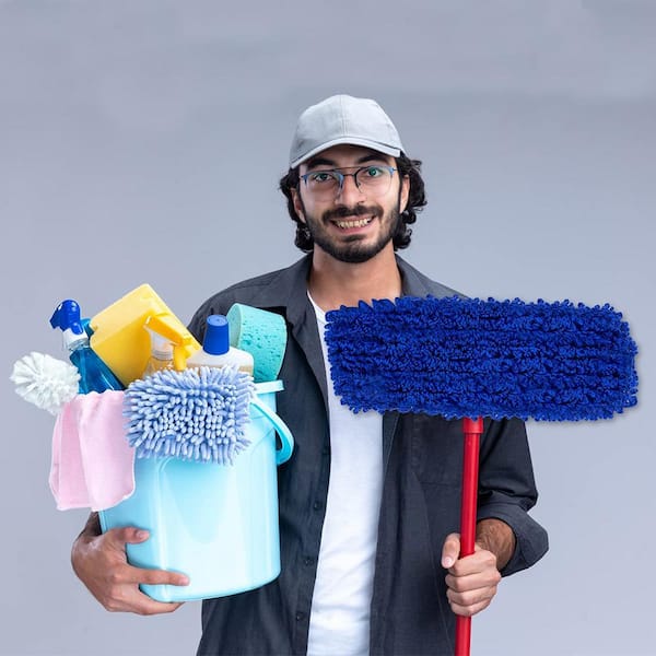 Nine Forty Residential | Commercial 36 Inch Janitorial USA Floor Dry Dust  Mop Broom Set | Handle