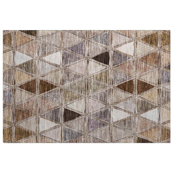Dream Shag Premium Machine Washable Abstract ADS722 Brown 3 ft. x 4 ft. Area Rug