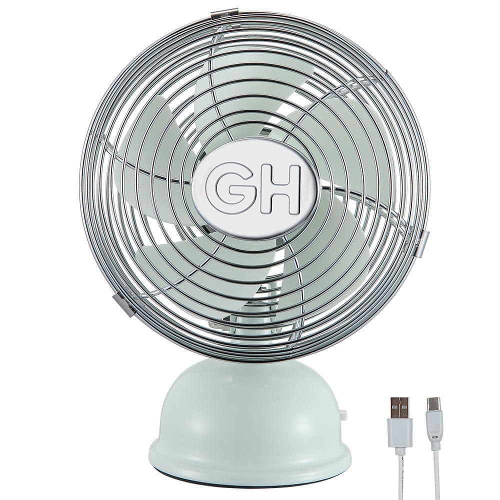 All-Metal 5 in. Oscillating Personal Desk Laptop Nightstand USB Fan with Adjustable Tilt in Breezewave price history on PriceWatchPro