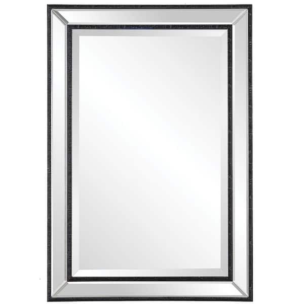 Home Decorators Collection 22 in. W x 32 in. H Rectangular Polystyrene Framed Wall Bathroom Vanity Mirror in Black