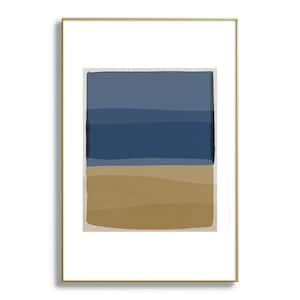 Orara Studio Modern Blue and Brown Metal Framed Abstract Art Print 24 in. x 36 in.