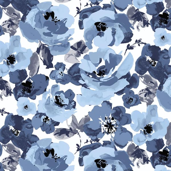 16 x 16 Blue Garden Floral Square Outdoor Throw Pillow (2-Pack)
