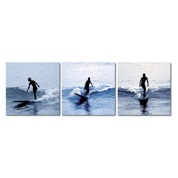 Baxton Studio Surf Silhouettes Unframed Photography Wall Art 20 in. x 20 in