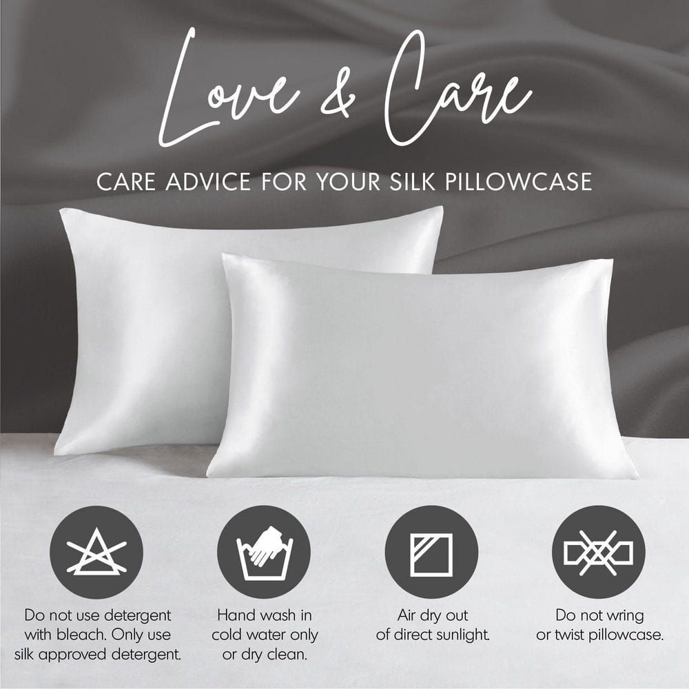 Ivory Mulberry Silk Standard Pillowcase with Zipper Closure