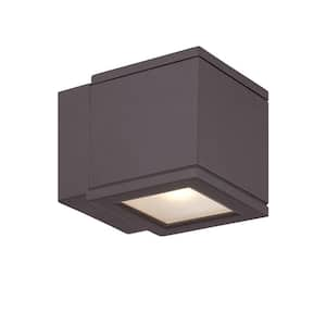 Rubix 2-Light Bronze ENERGY STAR LED Indoor or Outdoor Wall Cylinder Light