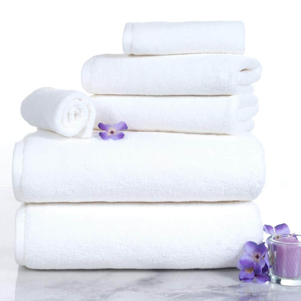 White Cotton and Polyester Hand Washcloth Set for Kids