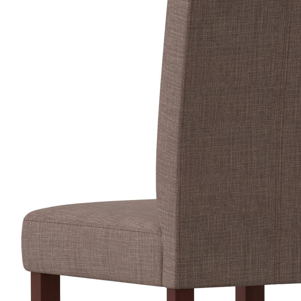 Elegant Light Mocha Faux Leather Parsons Side Chair