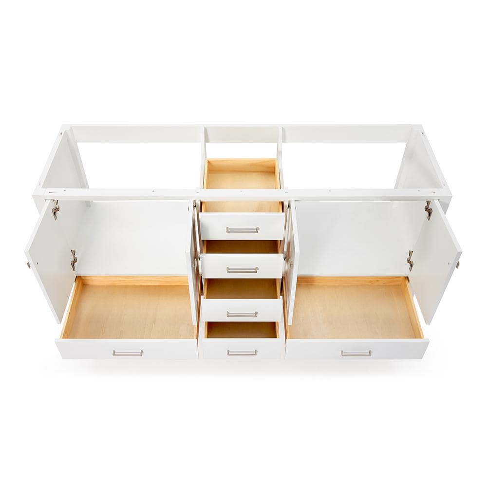 Ariel Cambridge 72" White Double Freestanding Vanity Cabinet