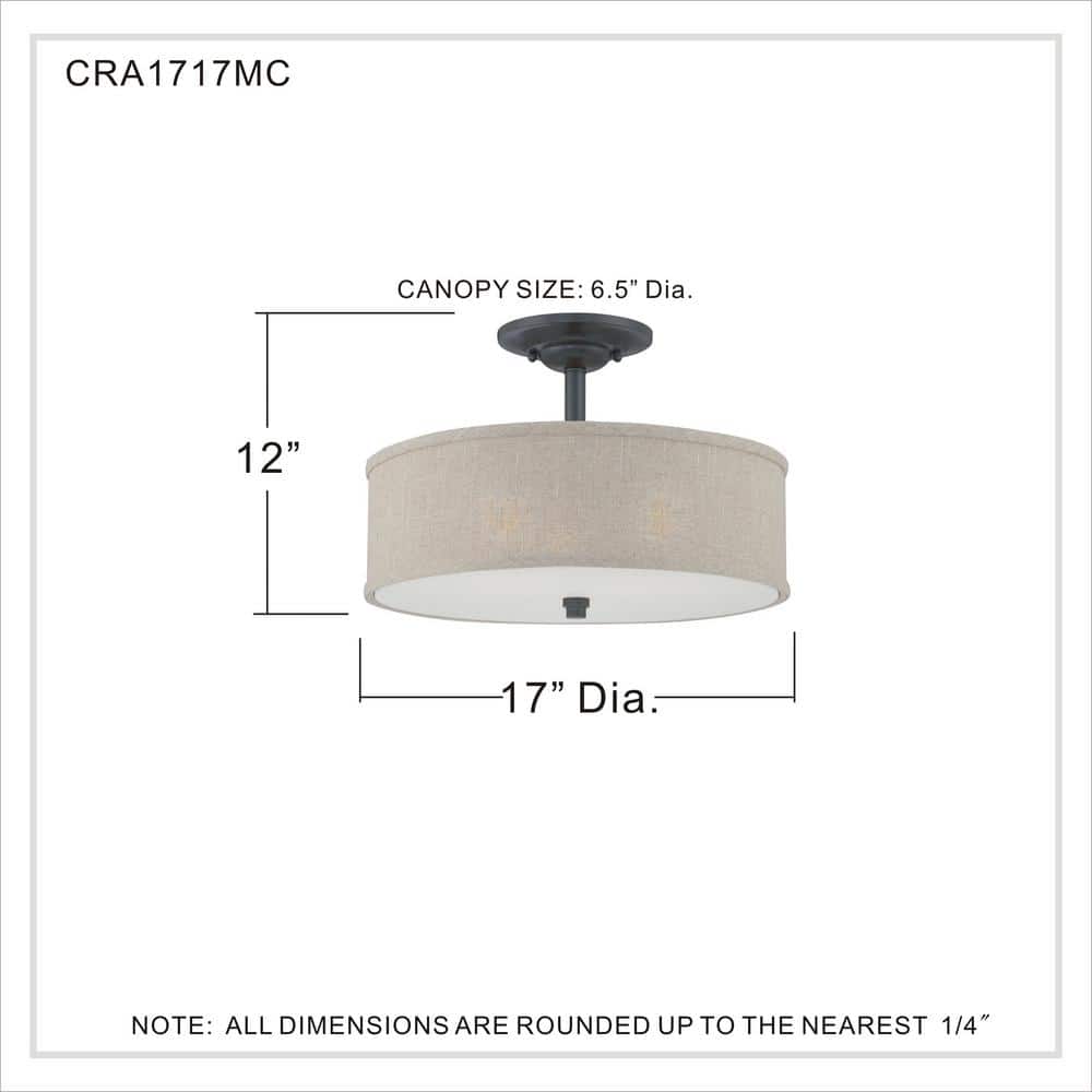 Cocoa Bronze 17" Indoor/Outdoor Drum Ceiling Light with Textured Shade