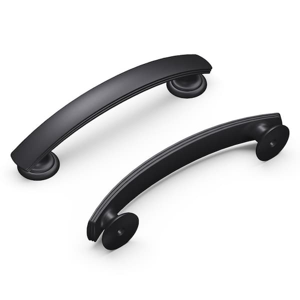 HICKORY HARDWARE American Diner 3-3/4 in. Modern Arch Cabinet Pull Matte Black Handle for Kitchen, Bathroom, and Furniture (10 Pack)