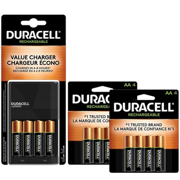 Duracell Coppertop Rechargeable AA NiMH Battery and Charger Battery Mix Pack (12 Total Batteries)