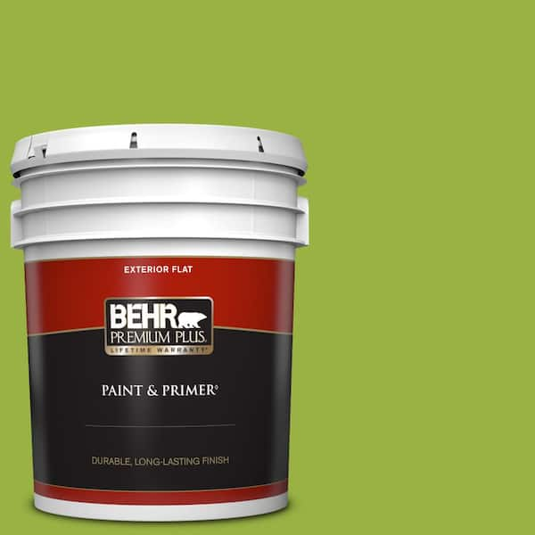 BEHR PREMIUM PLUS 5 gal. #410B-7 Bamboo Leaf Flat Exterior Paint & Primer