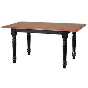Black Cherry Selections 48 in. Rectangle Distressed Antique Black with Cherry Wood Dining Table (Seats 6)