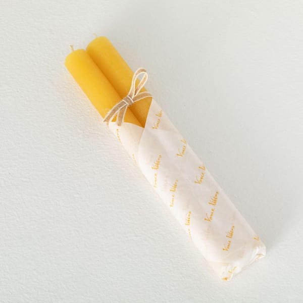 Vance Kitira 10" Pale Yellow Taper Candle Pair