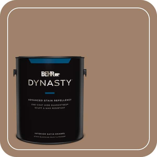 BEHR DYNASTY 1 gal. #ECC-40-3 Seasoned Acorn Satin Enamel Interior Stain-Blocking Paint and Primer