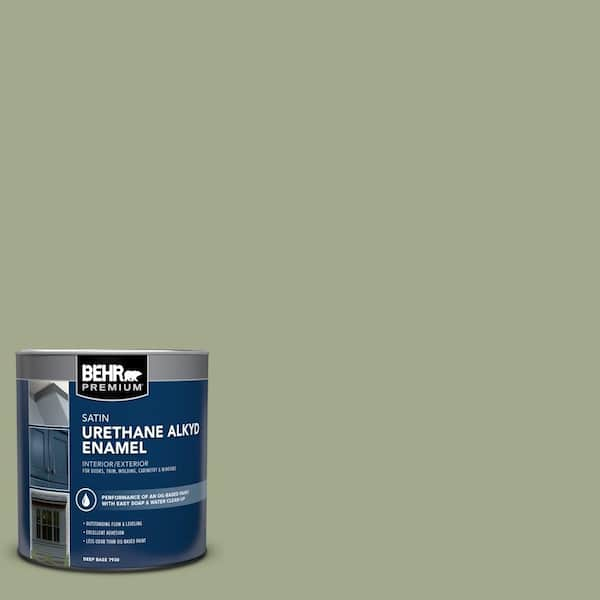 BEHR PREMIUM 1 qt. #420F-4 Sagey Satin Enamel Urethane Alkyd Interior/Exterior Paint