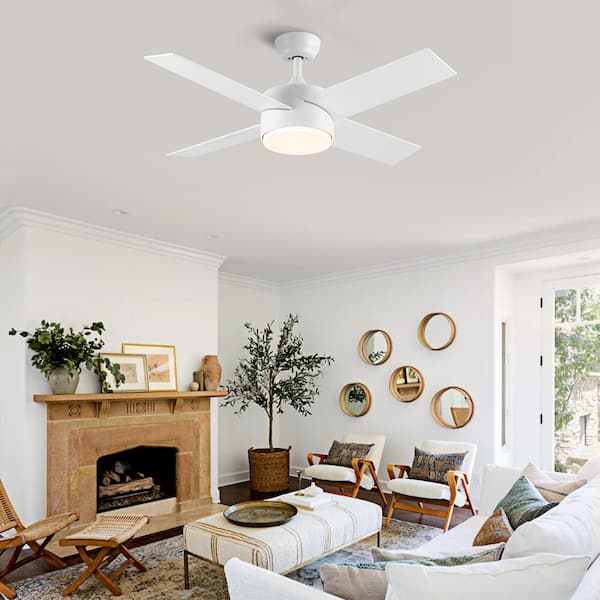 Yocco♡ YUHAO 44 in. Integrated LED Light Indoor Matte White Ceiling