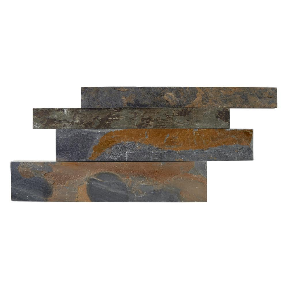 Sunset Multicolor Slate 6x12 Textured Wall Tile