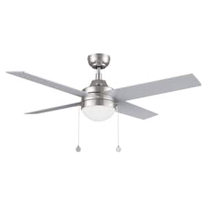 Visalia 52 in. Color Changing Integrated LED Indoor Brushed Nickel 5-Speed DC Ceiling Fan with Light Kit and Pull Chain