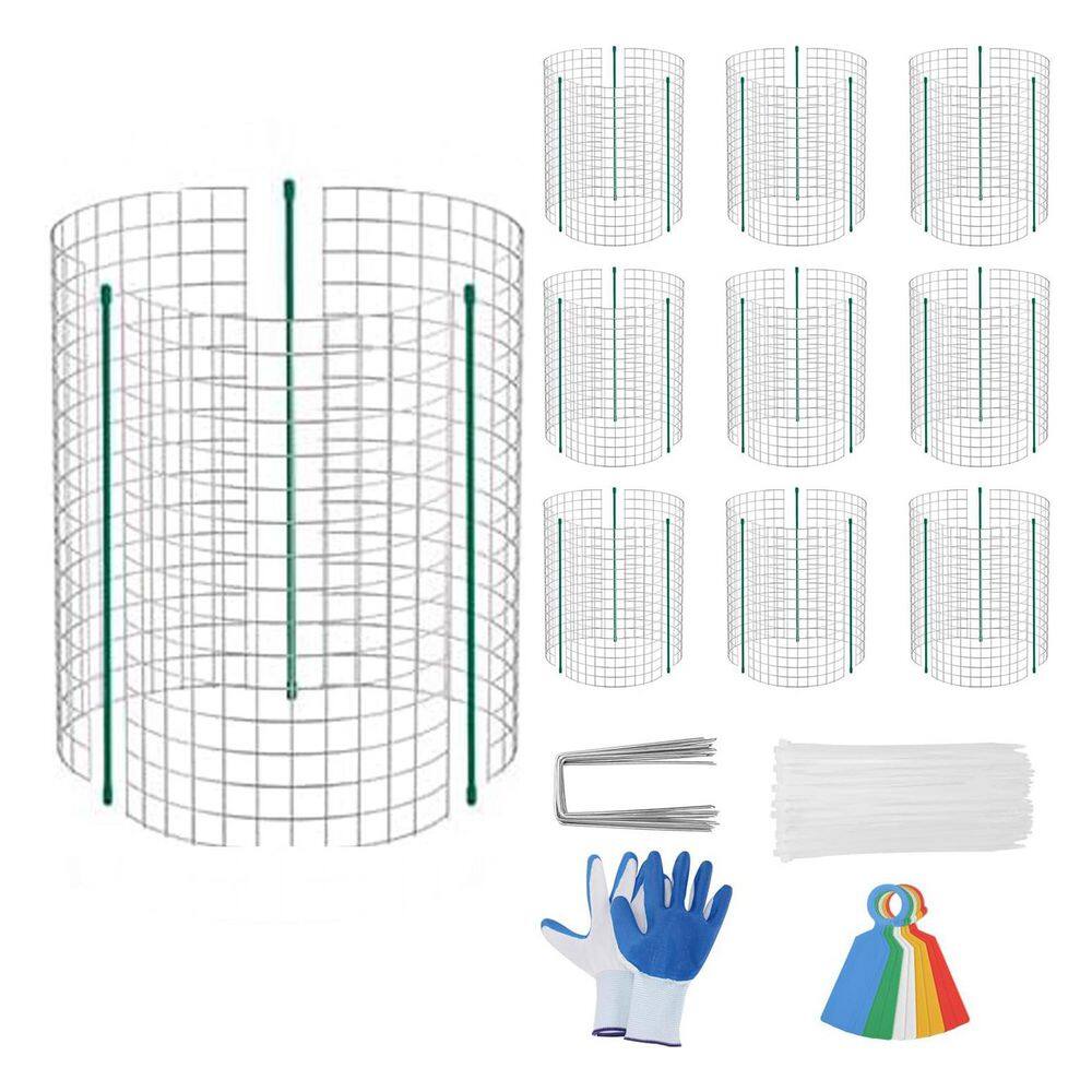 16 in. H x 12 in. W Galvanized Metal Dual-Secure Animal Barrier Plant Support Cage 10-Pack for Outdoor Garden price history on PriceWatchPro