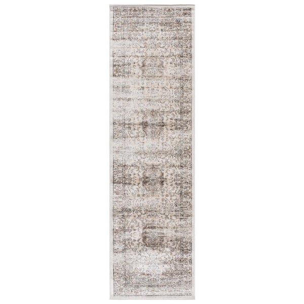 Atlas 2 ft. x 8 ft. Beige/Gray Transitional Medallion Runner Rug