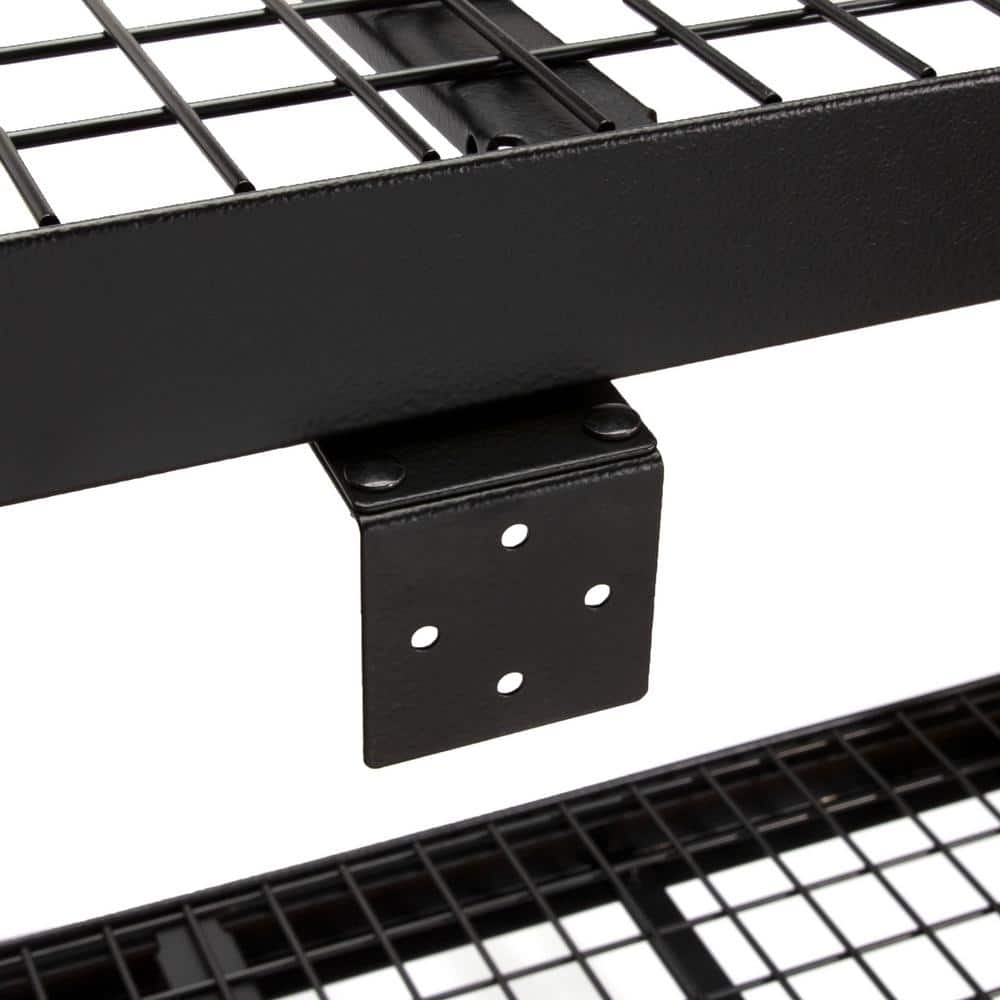 Black 4-Foot 3-Shelf Industrial Steel Wire Storage Rack