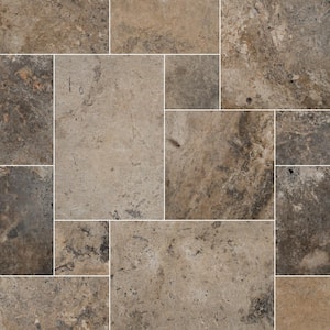 Take Home Tile Sample - Silver Pattern 6 in. x 6 in. Tumbled Travertine Paver Tile (0.25 sq. ft.)