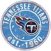 Tennessee Titans Distressed Round Metal Sign – Vintage Team Logo & Established Year Wall Decor