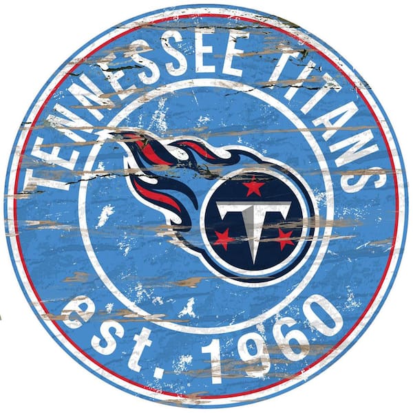 Adventure Furniture 24 NFL Tennessee Titans Round Distressed Sign  N0659-TEN - The Home Depot