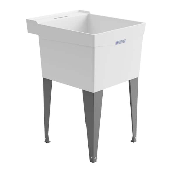 Utilatub 24 in. x 20 in. Structural Thermoplastic Floor-Mount Utility Tub in White