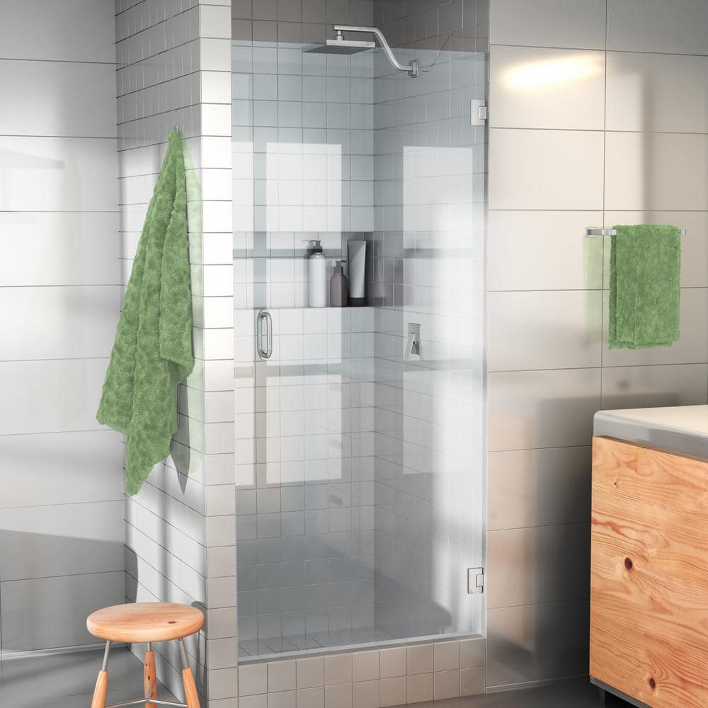 Albedo 78" Frameless Glass Shower Door with Polished Chrome Hardware