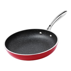 10 in. Aluminum Ultra-Nonstick Titanium and Diamond Infused Coating Frying Pan in Red