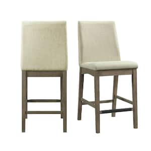 Simms 19 in. Grey High Back Wood Counter Side Chair (Set of 2)