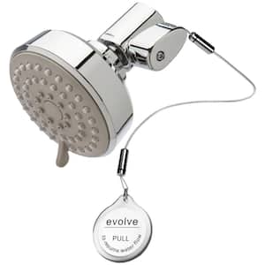 1-Spray Pattern with 1.25 GPM 3.25 in. Wall Mount Massage Fixed Shower Head with Thermostatic Valve in Chrome