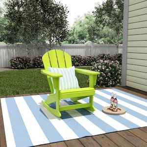 Laguna Fade Resistant Outdoor Patio HDPE Poly Plastic Adirondack Porch Rocking Chair in Lime
