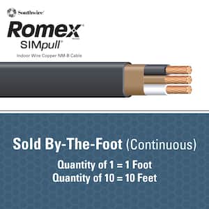 (By-the-Foot) 6/2 Stranded Romex SIMpull CU NM-B W/G Wire