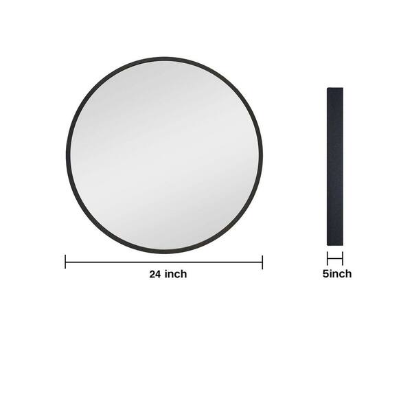 24 in. W x 24 in. H Medium Round Black Framed Aluminum Alloy 