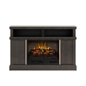 MEYERSON 48 in. Freestanding Media Console Wooden Electric Fireplace in Cappuccino