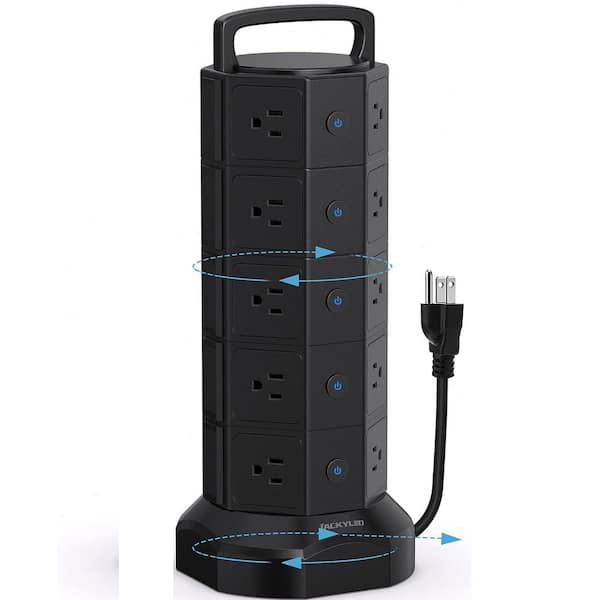 Power Strip Tower Surge Protector, Retractable Extension Cord with Multiple  Outlets, 10 AC Outlets with 4 USB Ports Charging Tower, Multi Plug Outlet