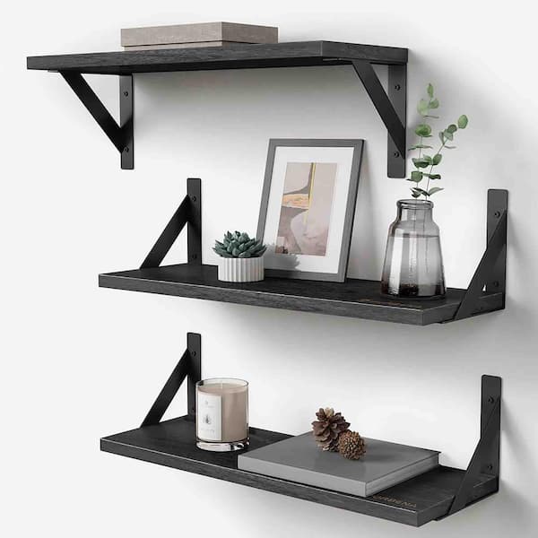 Unbranded 17 in. W x 6 in. D Floating Decorative Wall Shelf Set of 3