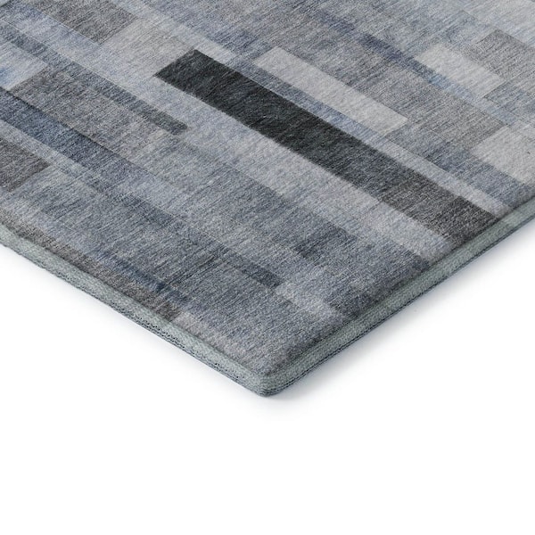 Mayfield Premium Machine Washable Abstract AMF1630 Blue 2 ft. 3 in. x 7 ft. 6 in. Runner Rug