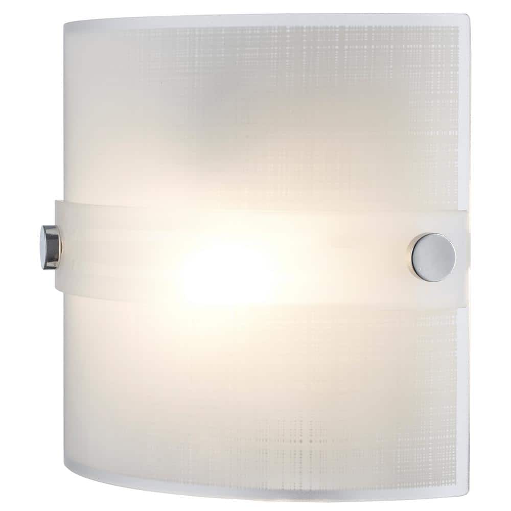 Elegant Polished Chrome 8" Dimmable Wall Sconce with Frosted Glass
